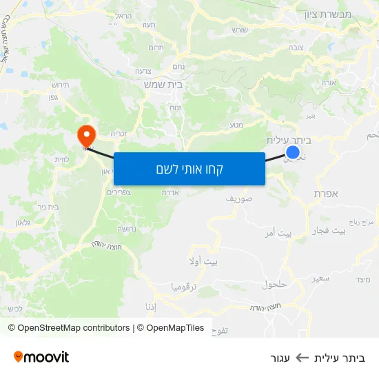 מפת ביתר עילית לעגור