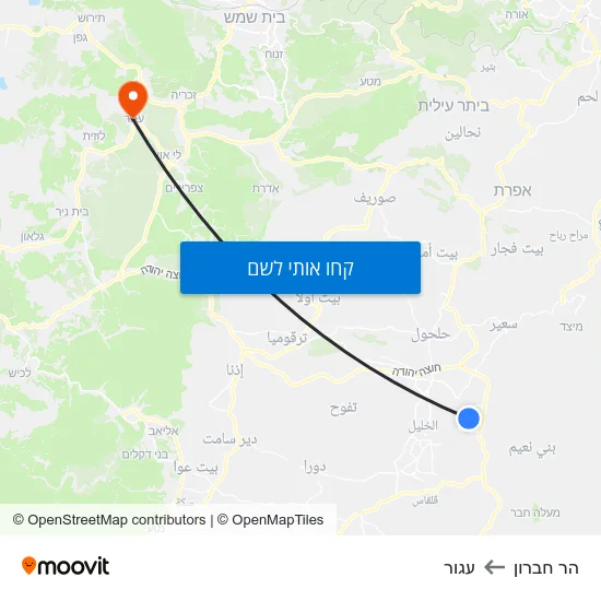 מפת הר חברון לעגור