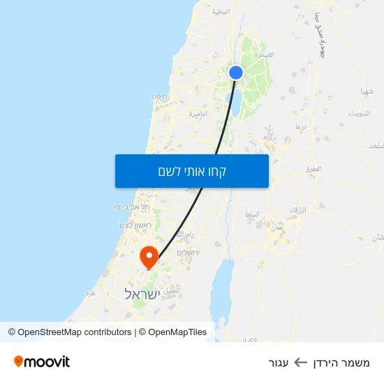 מפת משמר הירדן לעגור