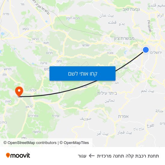 מפת תחנת רכבת קלה תחנה מרכזית לעגור