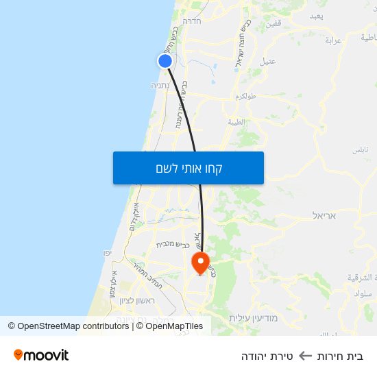 מפת בית חירות לטירת יהודה