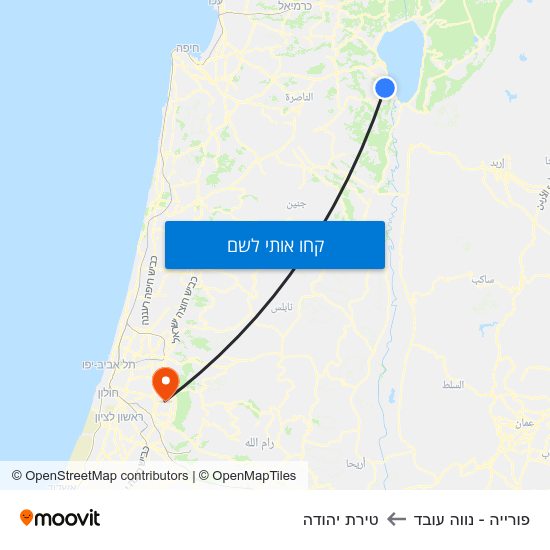 מפת פורייה - נווה עובד לטירת יהודה