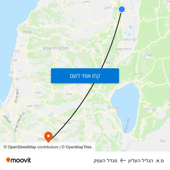 מפת מ.א. הגליל העליון למגדל העמק