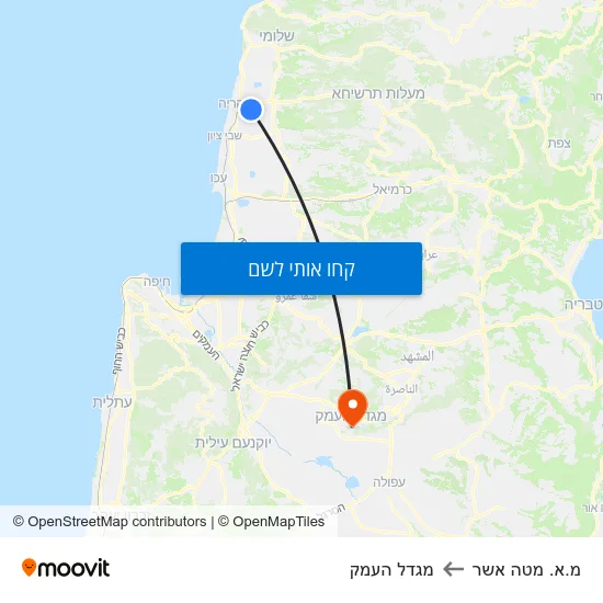 מפת מ.א. מטה אשר למגדל העמק