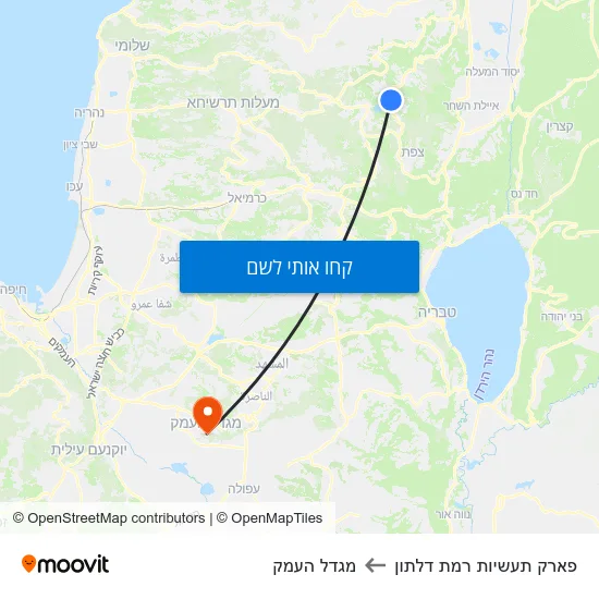 מפת פארק תעשיות רמת דלתון למגדל העמק
