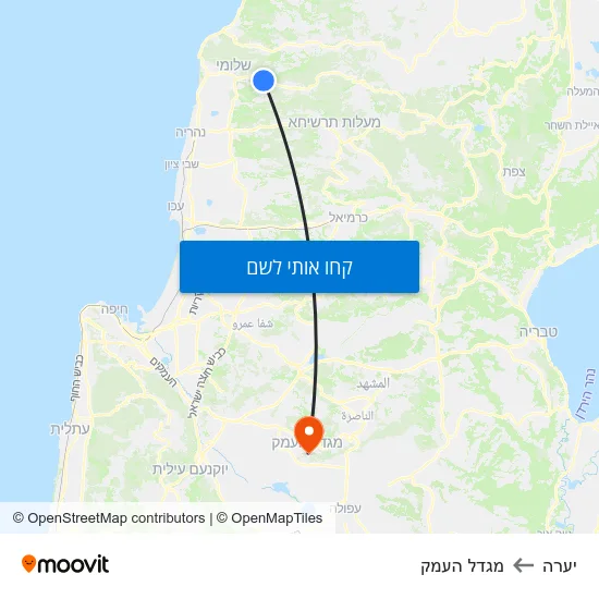 מפת יערה למגדל העמק