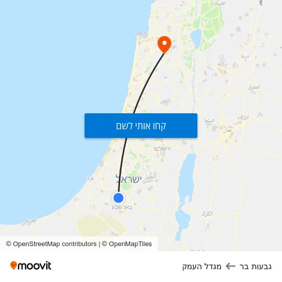 מפת גבעות בר למגדל העמק