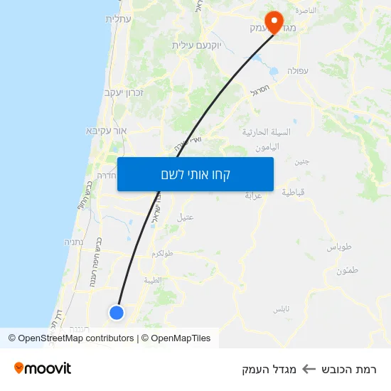 מפת רמת הכובש למגדל העמק