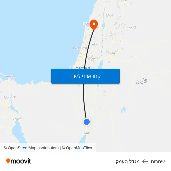 מפת שחרות למגדל העמק