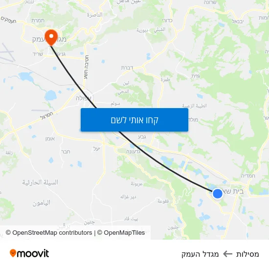 מפת מסילות למגדל העמק