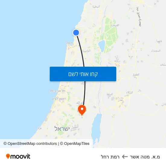 מפת מ.א. מטה אשר לרמת רחל