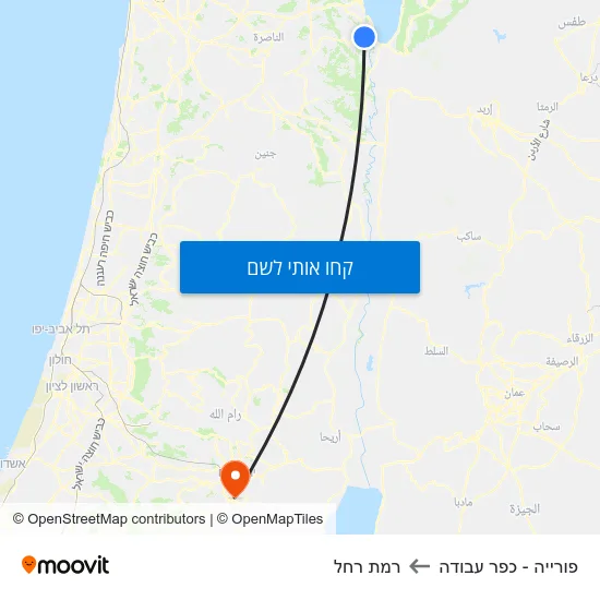 מפת פורייה - כפר עבודה לרמת רחל