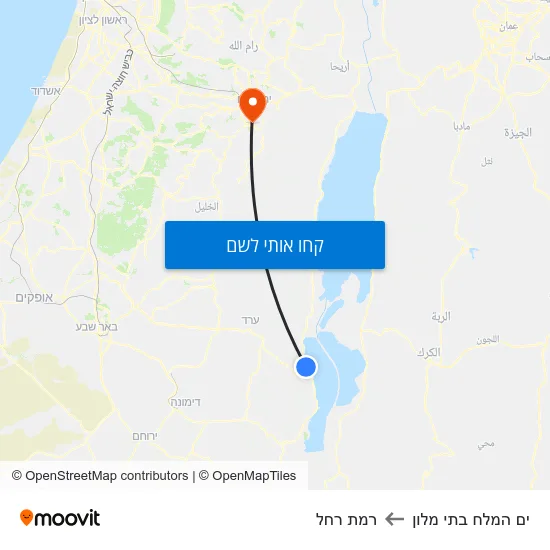 מפת ים המלח בתי מלון לרמת רחל