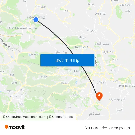 מפת מודיעין עילית לרמת רחל