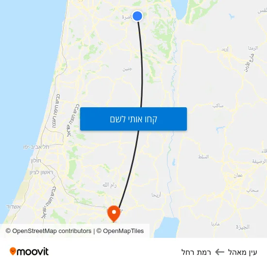 מפת עין מאהל לרמת רחל