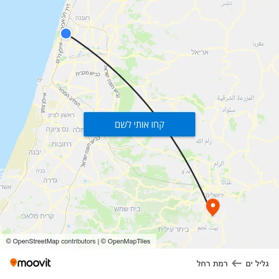 מפת גליל ים לרמת רחל