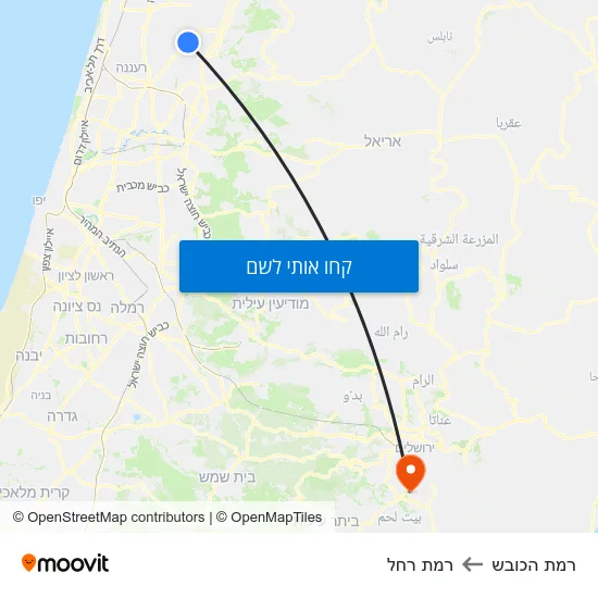מפת רמת הכובש לרמת רחל