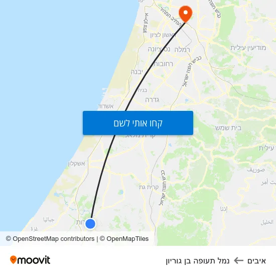 מפת איבים לנמל תעופה בן גוריון