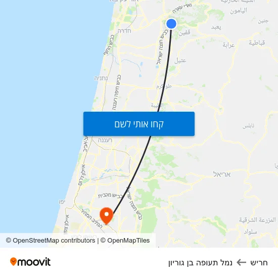 מפת חריש לנמל תעופה בן גוריון