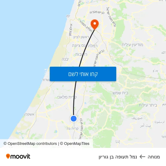 מפת מנוחה לנמל תעופה בן גוריון