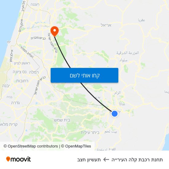 מפת תחנת רכבת קלה העירייה לתעשיון חצב