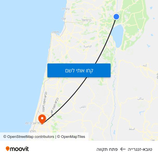 מפת טובא-זנגרייה לפתח תקווה