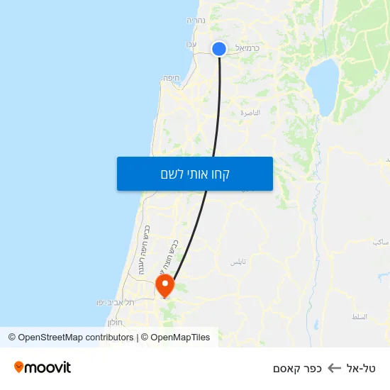 מפת טל-אל לכפר קאסם