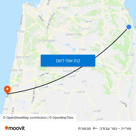 מפת פורייה - כפר עבודה למכמורת