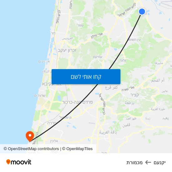 מפת יקנעם למכמורת