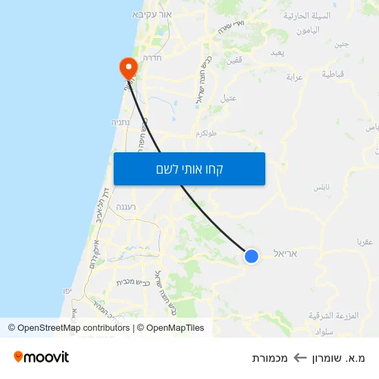 מפת מ.א. שומרון למכמורת