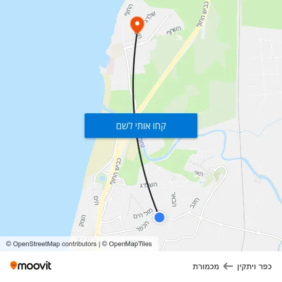 מפת כפר ויתקין למכמורת