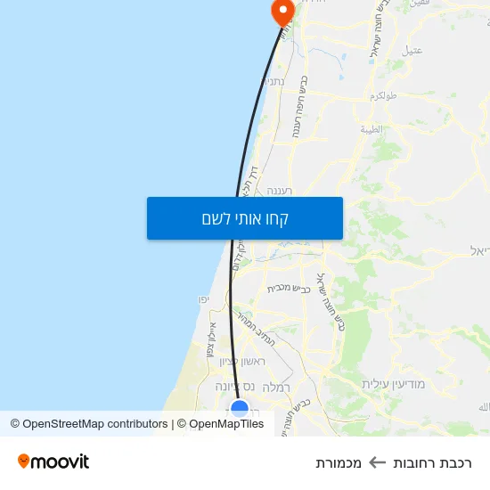 מפת רכבת רחובות למכמורת