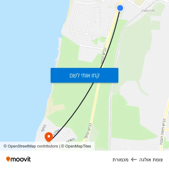 מפת צומת אולגה למכמורת