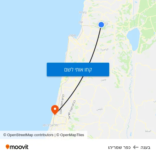 מפת בענה לכפר שמריהו