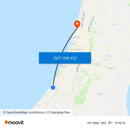 מפת כרמייה לכפר שמריהו
