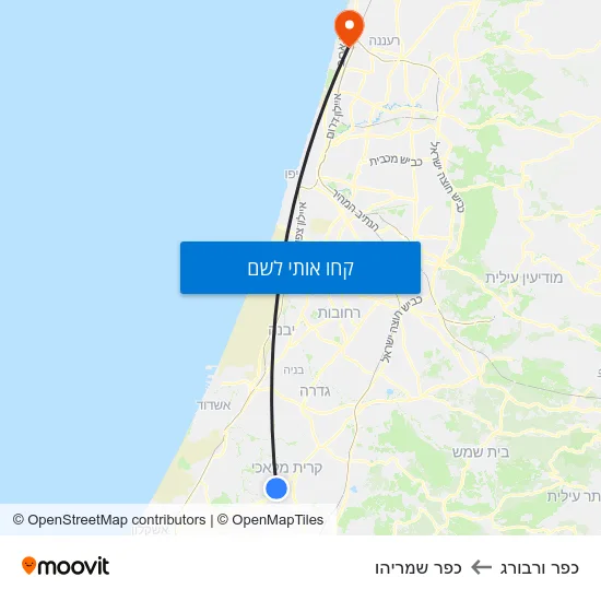 מפת כפר ורבורג לכפר שמריהו