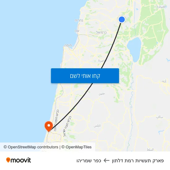 מפת פארק תעשיות רמת דלתון לכפר שמריהו