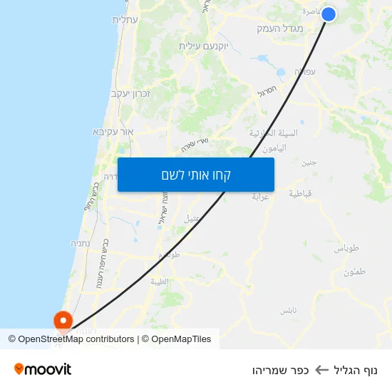 מפת נוף הגליל לכפר שמריהו