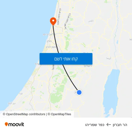 מפת הר חברון לכפר שמריהו