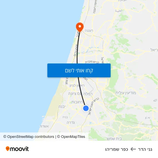 מפת גני הדר לכפר שמריהו
