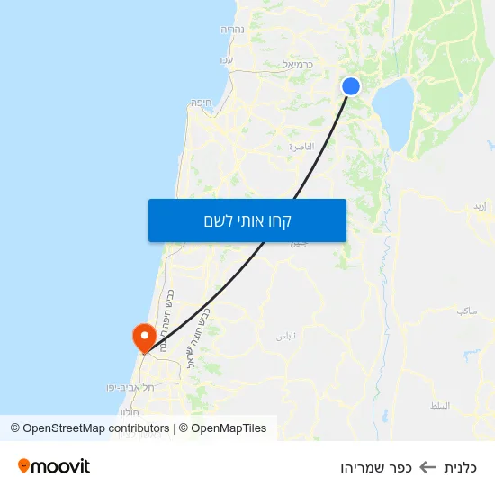 מפת כלנית לכפר שמריהו
