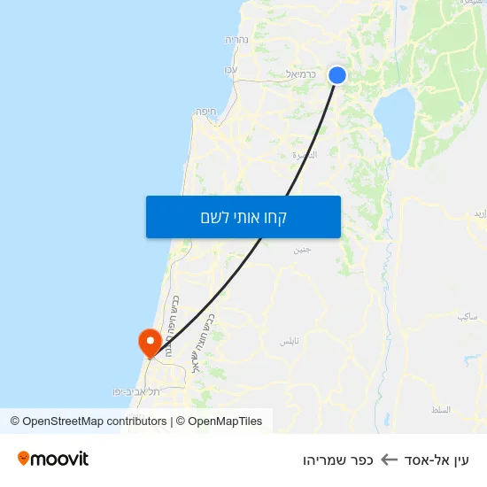 מפת עין אל-אסד לכפר שמריהו