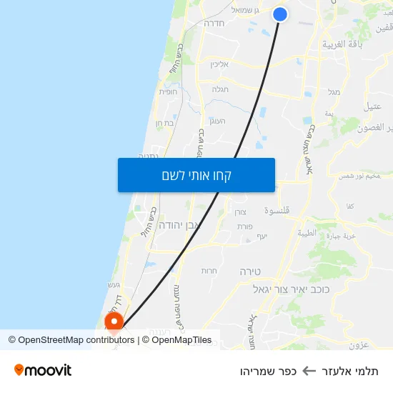 מפת תלמי אלעזר לכפר שמריהו