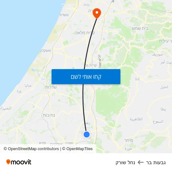 מפת גבעות בר לנחל שורק