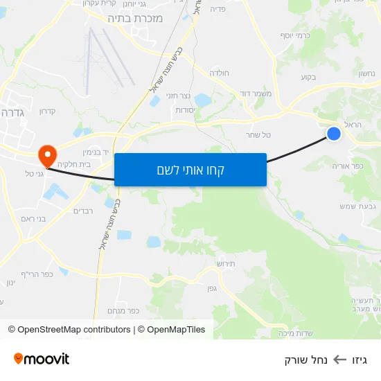 מפת גיזו לנחל שורק