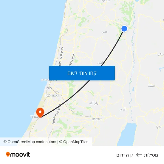 מפת מסילות לגן הדרום