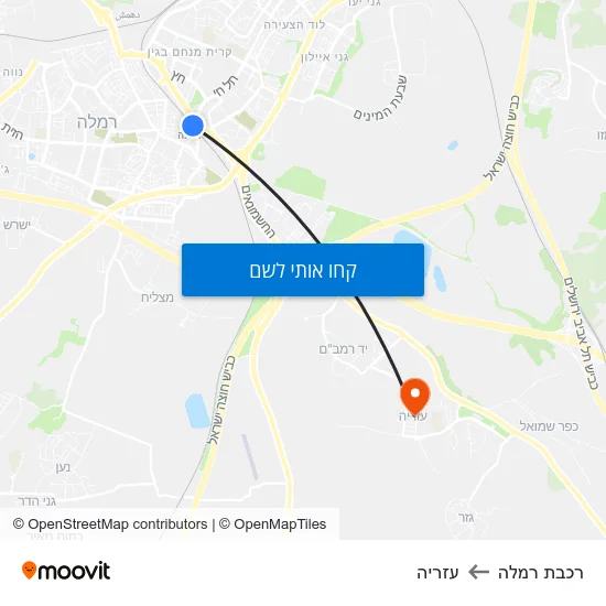 מפת רכבת רמלה לעזריה