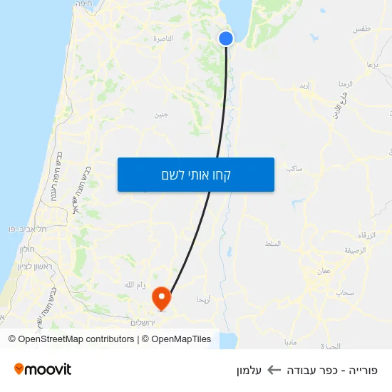 מפת פורייה - כפר עבודה לעלמון