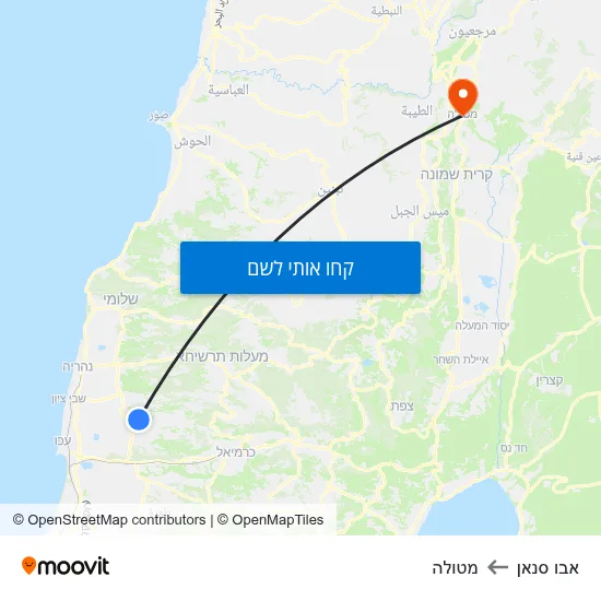 מפת אבו סנאן למטולה