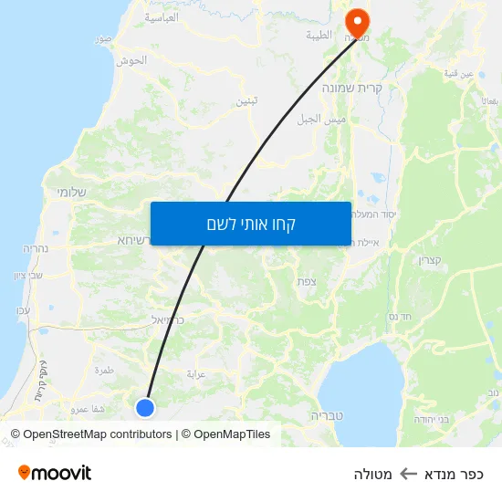 מפת כפר מנדא למטולה